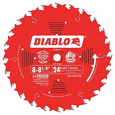 Circular Saw Blade 8 1/4 in 24 Teeth