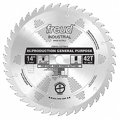 Circular Saw Blade 14 in Blade 42 Teeth