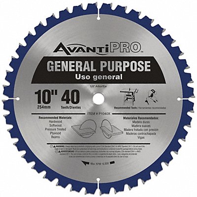 Circular Saw Blade 10 in Blade 40 Teeth