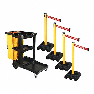 Barrier Systems Post Yellow 9 ft Belt