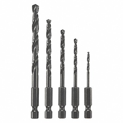 Hex Shank Drill Set 5pc HSS