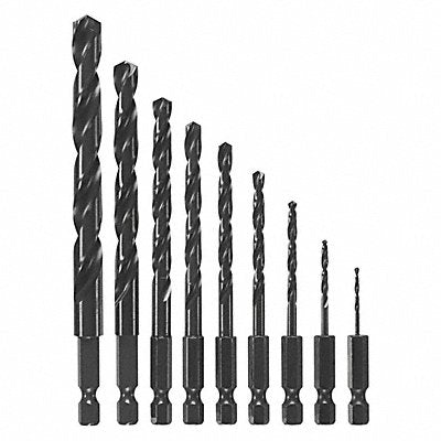 Hex Shank Drill Set 9pc HSS