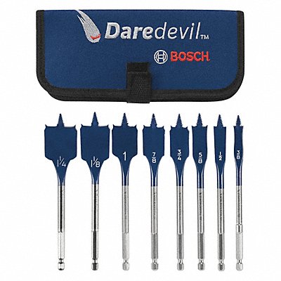 Spade Blade Drill Set 8pc Carbon Steel