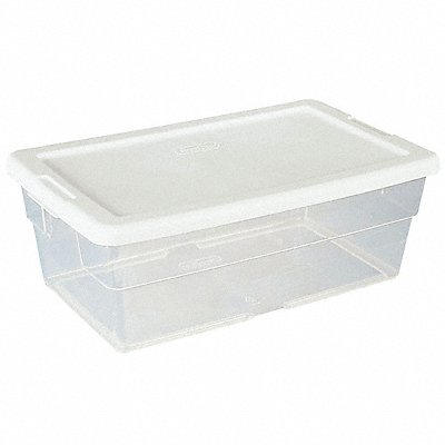 Storage Tote Clear/White Polypropylene