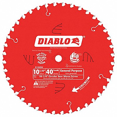 Circular Saw Blade 10 1/4 in 40 Teeth