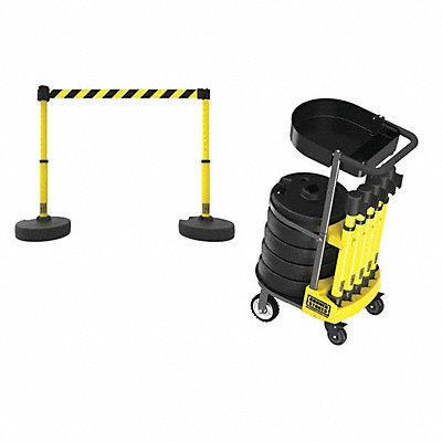 PLUS Cart Pkg w/Tray Yw/Blk Dgnl Stp Bnr