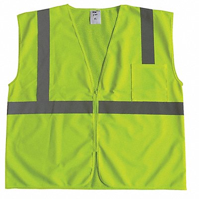 J6016 U-Block Vest Class2 Yellow/Grn L