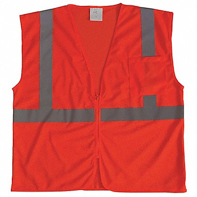 J6018 U-Block Vest Class2 Orange/Red S