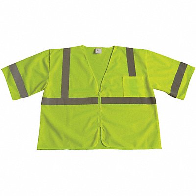 J6024 U-Block Vest Class3 Yellow/Grn L