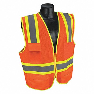 J6027 High Visibility Vest Orange/Red L