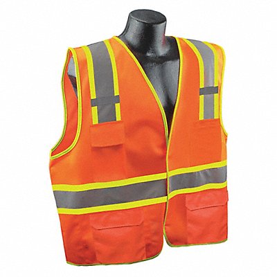 J6039 High Visibility Vest Orange/Red S/M