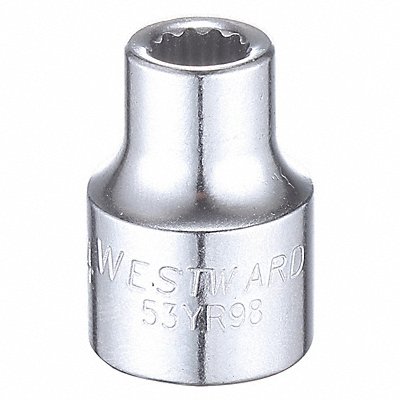 Socket Steel Chrome 1/4 in