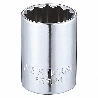 Socket Steel Chrome 13/16 in