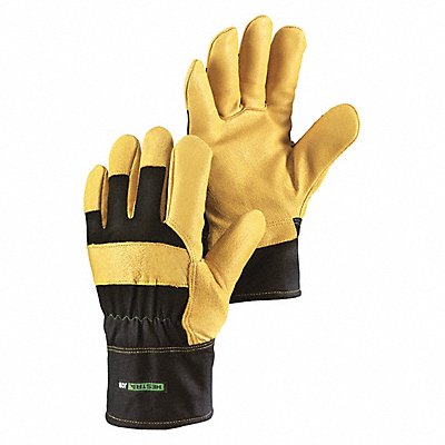 Glove Insulated Black/Tan Goatskin L