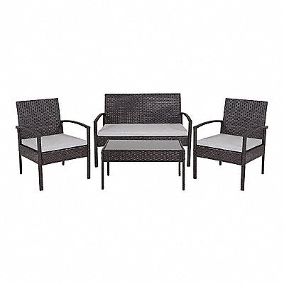 Aransas Patio Set Blk w/Stl Frame 4 pcs.