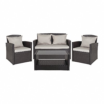 Aransas Patio Set Black 4 pcs.