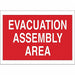 Evacuation Area Sign 14X20 WHT/R AL