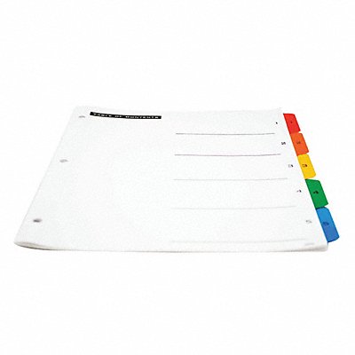 Binder Divider Preprinted Tabs White