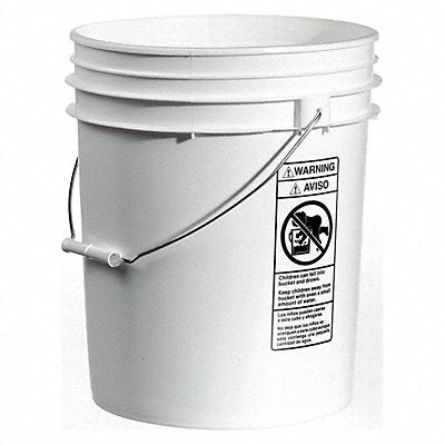 Pail Polyethylene White Open Head PK6