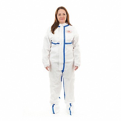 Collared Coverall Elastic Wht M PK25