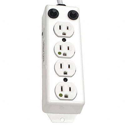 Outlet Strip 4 Outlet 15A 6-5/16 L Wht