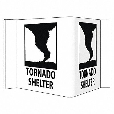 Tornado Shelter Sign 3-View