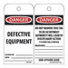 Danger Defective Equipment Tag PK25