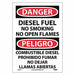 Danger Diesel Fuel Sign Bilingual