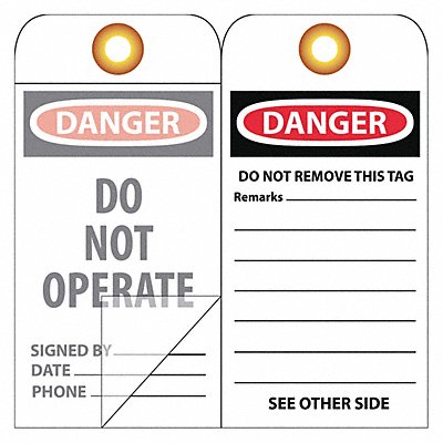 Dngr Do Not Opt Self Laminated Tag PK10