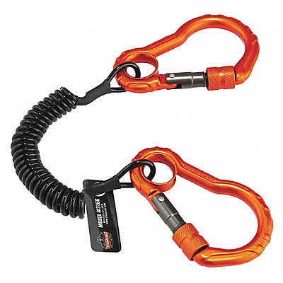 Coiled Lanyard Black For Harness PK6