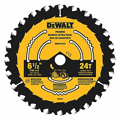 Circular Saw Blade 6 1/2 in 24 Teeth