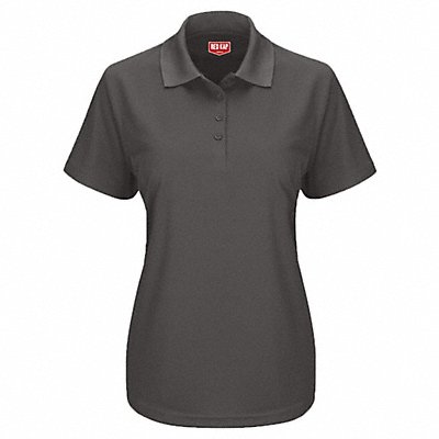 Short Sleeve Polo Womens L Charcoal/Gray