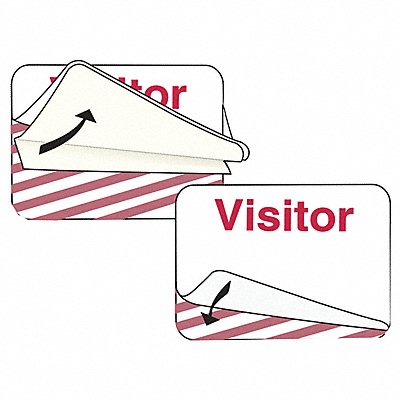 Visitor Expiring Badge Red/White