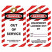 Lockout Tag Black Red/Wht Plastic PK10