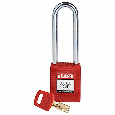 Lockout Padlock Nylon Red Key Different