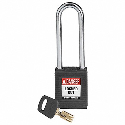 Lockout Padlock Nylon Blk Key Different