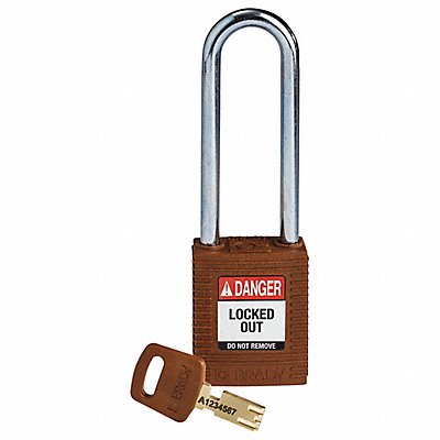 Lockout Padlock Nylon Brn Key Different