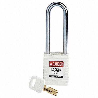 Lockout Padlock Nylon Wht Key Different