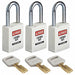 Lockout Padlock Nylon Wht 1/2 W PK3