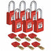 Lockout Padlock Nylon Red 1-13/16 H PK6