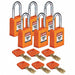 Lockout Padlock Nylon Org 6 Keys PK6