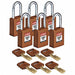 Lockout Padlock Nylon Brn 6 Keys PK6