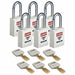 Lockout Padlock Nylon Wht 1-13/16 H PK6