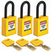 Lockout Padlock Nylon Ylw 1-13/16 H PK3