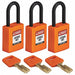 Lockout Padlock Nylon Org 1-13/16 H PK3