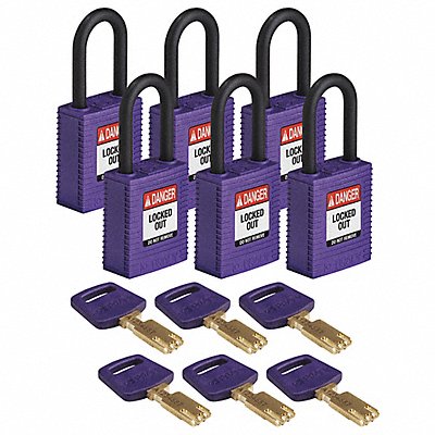 Lockout Padlock Nylon Rectangular PK6