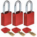 Lockout Padlock Aluminum Silver PK3