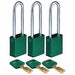 K7474 Lockout Padlock Al 1/4 W Green PK3