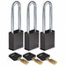 K7474 Lockout Padlock Al 1/4 W Black PK3