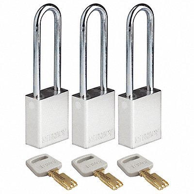 K7474 Lockout Padlock Al 1/4 W Silver PK3